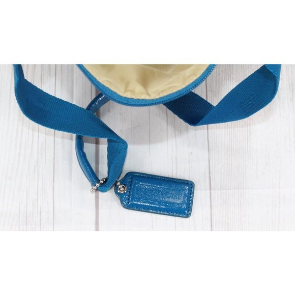 Coach Blue Nylon Weekender Travel Tote Bag - Picture 8 of 9